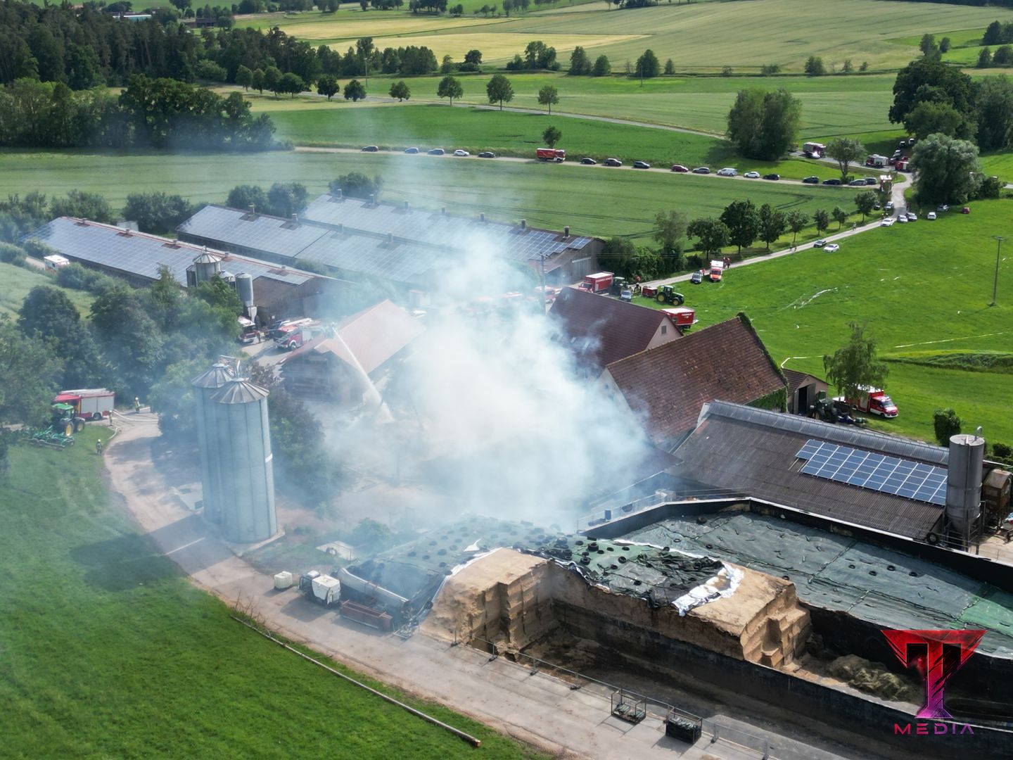 Scheunenbrand in Volkertsweiler: Gebäude vollständig zerstört